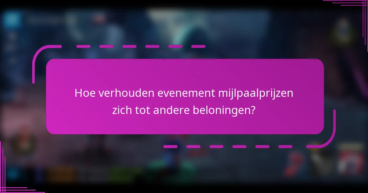 Hoe verhouden evenement mijlpaalprijzen zich tot andere beloningen?